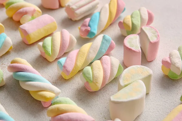 Sweet Marshmallows Light Background Closeup — Stock Photo, Image
