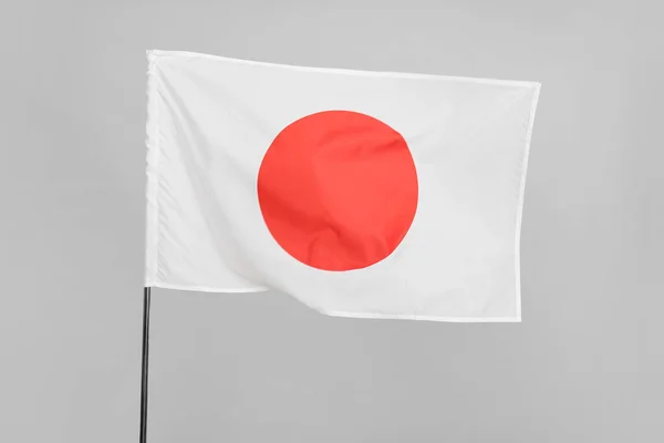 Флаг Японии Сером Фоне — стоковое фото