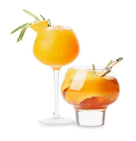 Bril Van Heerlijke Meloen Cocktail Witte Achtergrond — Stockfoto