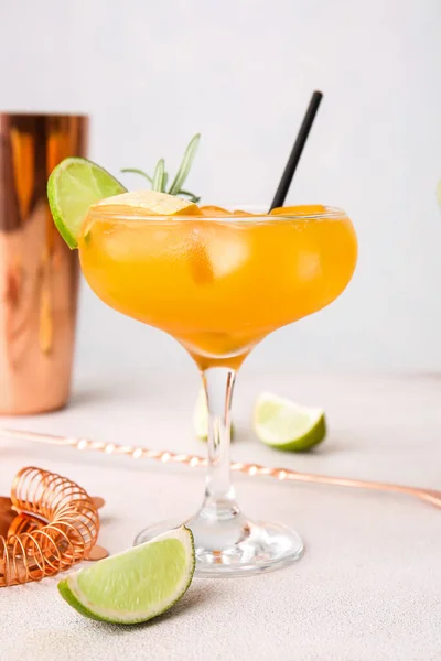 Bicchiere Cocktail Melone Sfondo Chiaro — Foto Stock