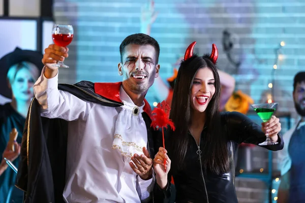 People Having Fun Halloween Party — Stock Photo, Image