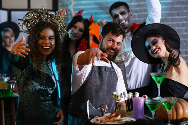 Persone Che Divertono Alla Festa Halloween — Foto Stock