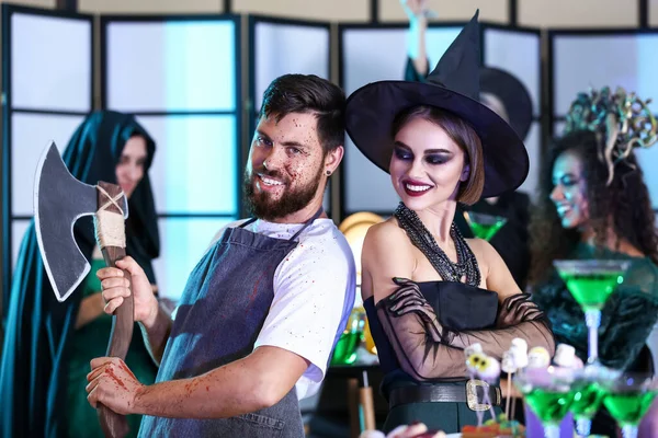 Persone Che Divertono Alla Festa Halloween — Foto Stock