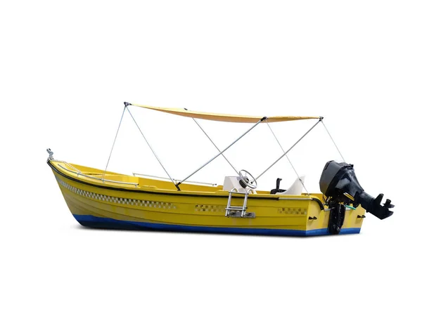 Moderne Motorboot Witte Achtergrond — Stockfoto