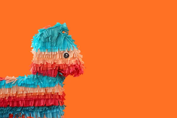 Μεξικάνικη Pinata Σχήμα Αλόγου Στο Φόντο Χρώμα — Φωτογραφία Αρχείου
