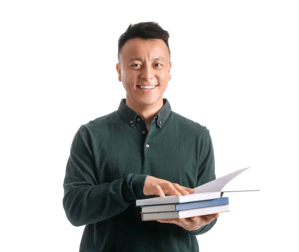 Портрет Вчителя Азії Білому Тлі — стокове фото
