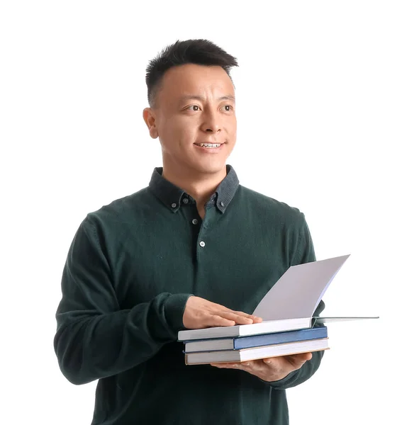 Portrait Asian Teacher White Background — Stock Photo, Image