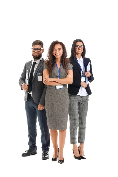 Team Young Business People White Background — Stock Photo, Image
