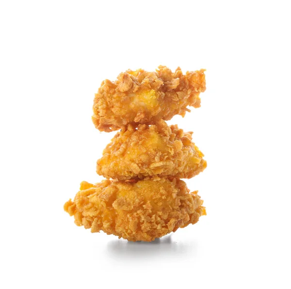 Kurczak Smażony Popcorn Białym Tle — Zdjęcie stockowe