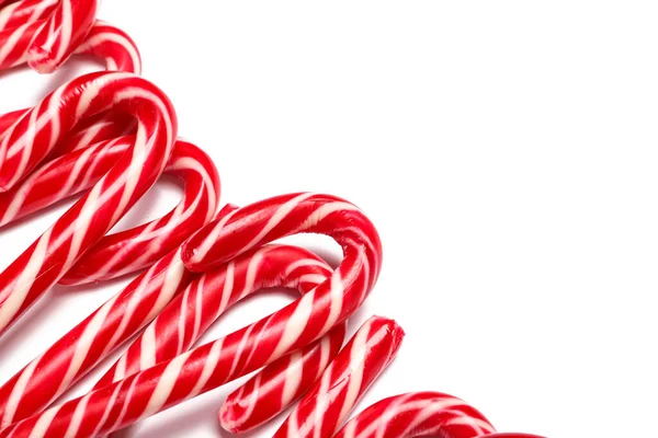 Tasty Candy Canes White Background — Stock Photo, Image