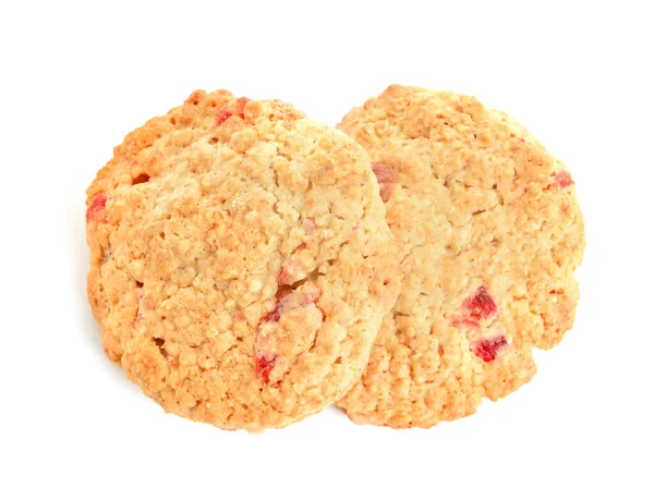 Lekkere Cranberry Koekjes Witte Achtergrond — Stockfoto