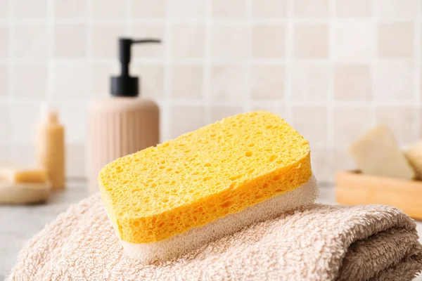 Bath Sponge Towel Bathroom — Stock Photo, Image