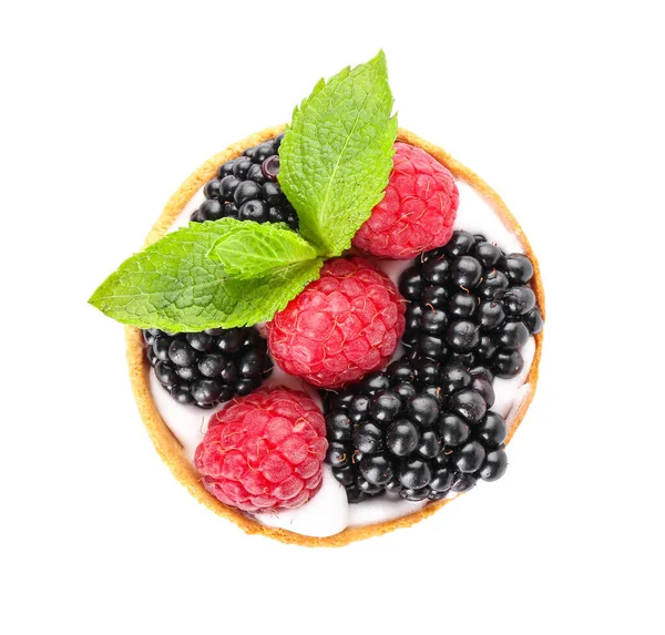 Tasty Berry Tart White Background — Stock Photo, Image