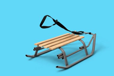 Mavi arkaplanda boş kızak