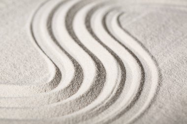 Çizgileri olan hafif kum dokusu. Zen kavramı