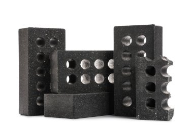 Beyaz arkaplanda siyah tuğlalar