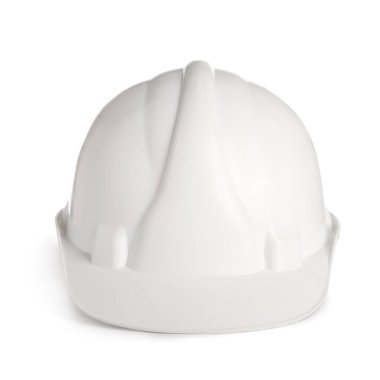 Beyaz arkaplanda sert başlık izole edildi