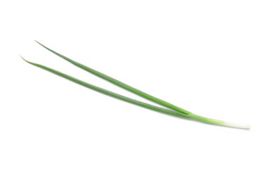 Beyaz arkaplanda yeşil soğan