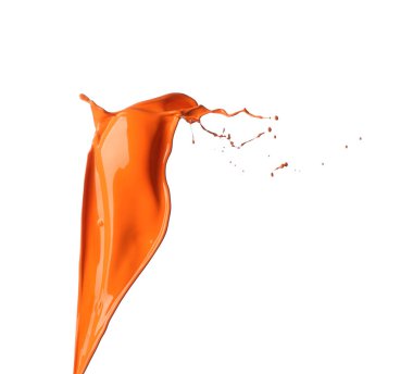 Beyaz arka planda turuncu boya lekesi