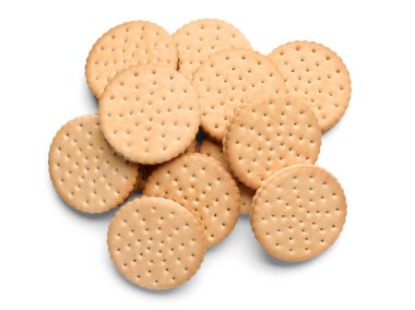 Beyaz arka planda çikolatalı bisküvi.