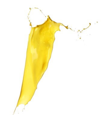 Splash beyaz zemin üzerine sarı boya