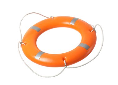 Beyaz arkaplanda yükselen can simidi halkası