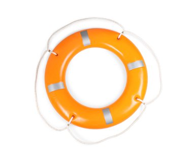 Beyaz arkaplanda yaşam halkası, üst görünüm