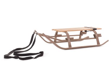 Beyaz arkaplanda boş kızak izole edildi