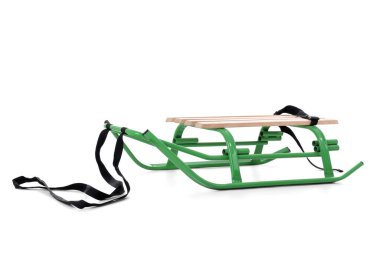 Beyaz arkaplanda boş kızak izole edildi