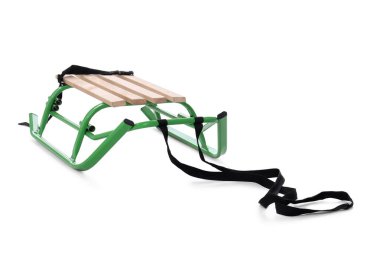 Beyaz arkaplanda boş kızak izole edildi