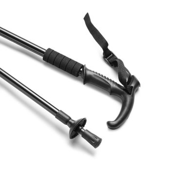 Yürüyen kutuplar beyaz arkaplanda izole edilmiş, yakın plan