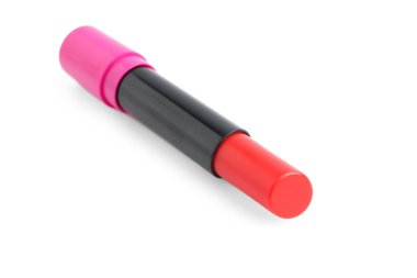 Beyaz arkaplanda güzel kırmızı ruj