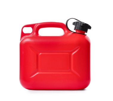 Beyaz arkaplanda kırmızı plastik kutu