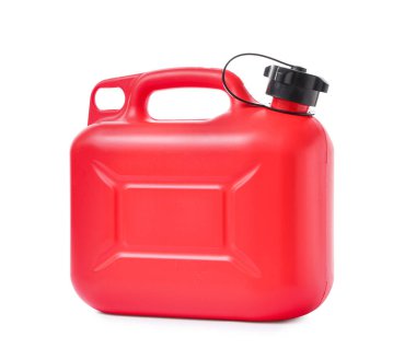 Beyaz arkaplanda kırmızı plastik kutu