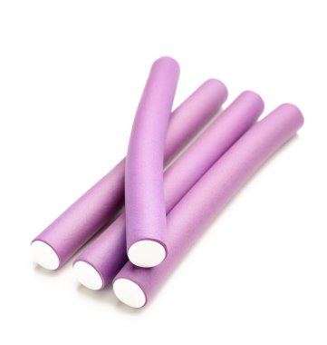 Beyaz arka plan üzerinde izole saç curlers