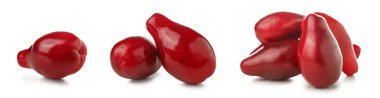 Beyaz arka planda olgun kızılcık üzümü seti