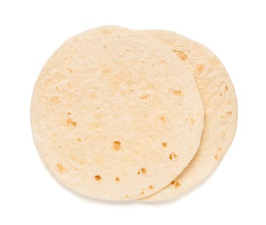 Beyaz arka planda lezzetli ince lavaş