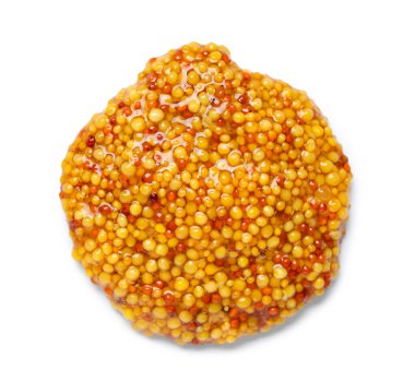 Beyaz arkaplanda Dijon hardalı