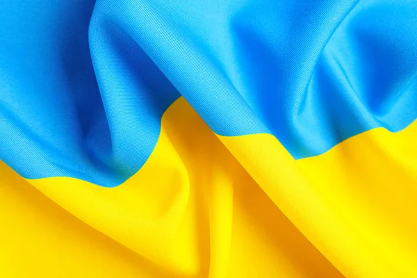 Arka plan olarak Ukrayna bayrağının dokusu, yakın plan