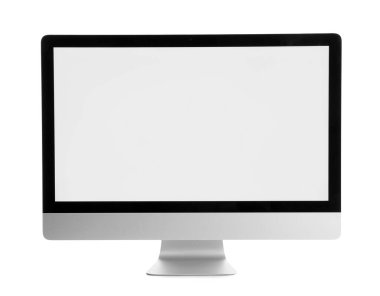 modern bilgisayar monitörü beyaz arkaplanda izole edildi