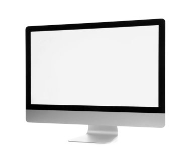 modern bilgisayar monitörü beyaz arkaplanda izole edildi