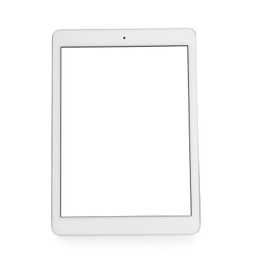 Beyaz arkaplanda modern tablet bilgisayar