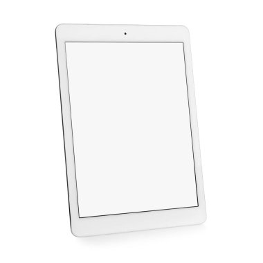 Beyaz arkaplanda modern tablet bilgisayar
