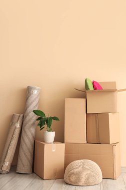Taşındığı gün yeni dairede karton kutular