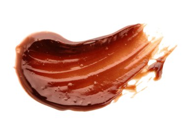 Beyaz arka planda izole edilmiş tatlı çikolata kokusu, yakın plan.