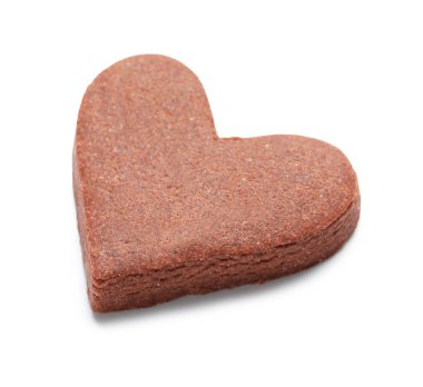 Kalp şeklinde çerez Sevgililer Günü'nde beyaz arka plan üzerinde