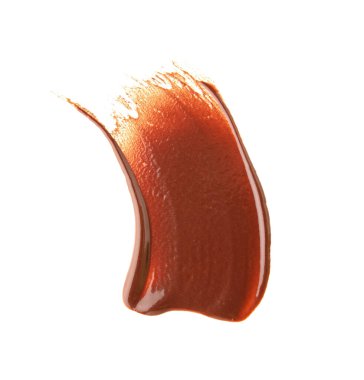 Beyaz arka planda izole edilmiş lezzetli çikolata kokusu, yakın plan.