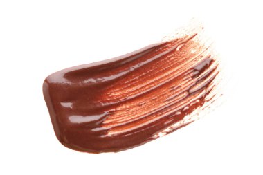 Beyaz arka planda izole edilmiş lezzetli çikolata kokusu, yakın plan.