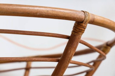 Beyaz arkaplanda hasır tablonun dokusu, yakın plan