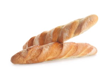 Beyaz arkaplanda taze baget